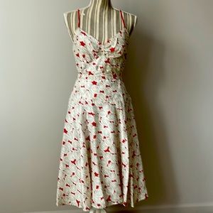 Bebe silk dress with roses